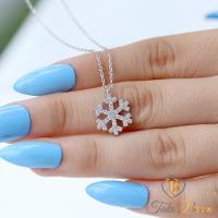 Beyaz Zirkon Taşlı Minimal Kartanesi Gümüş Kolye