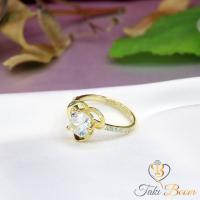 Beyaz Yuvarlak Zirkon Taşlı Pervane Gümüş Yüzük