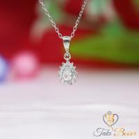 Beyaz Zirkon Taşlı Minimal Damla Gümüş Kolye