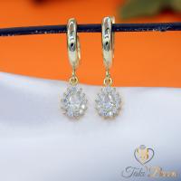 Beyaz Zirkon Taşlı Minimal Damla Gümüş Küpe