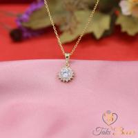 Beyaz Zirkon Taşlı Minimal Yuvarlak Anturaj Gümüş Kolye