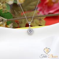 Beyaz Zirkon Taşlı Minimal Yuvarlak Anturaj Gümüş Kolye