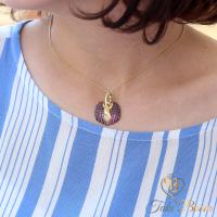 Kırmızı Taşlı Kuğu Gümüş Kolye