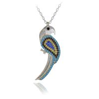 Nazar Boncuklu Papağan Gümüş Kolye