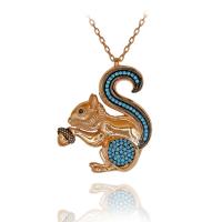 Meşe Palamudu Yiyen Sincap Gümüş Kolye